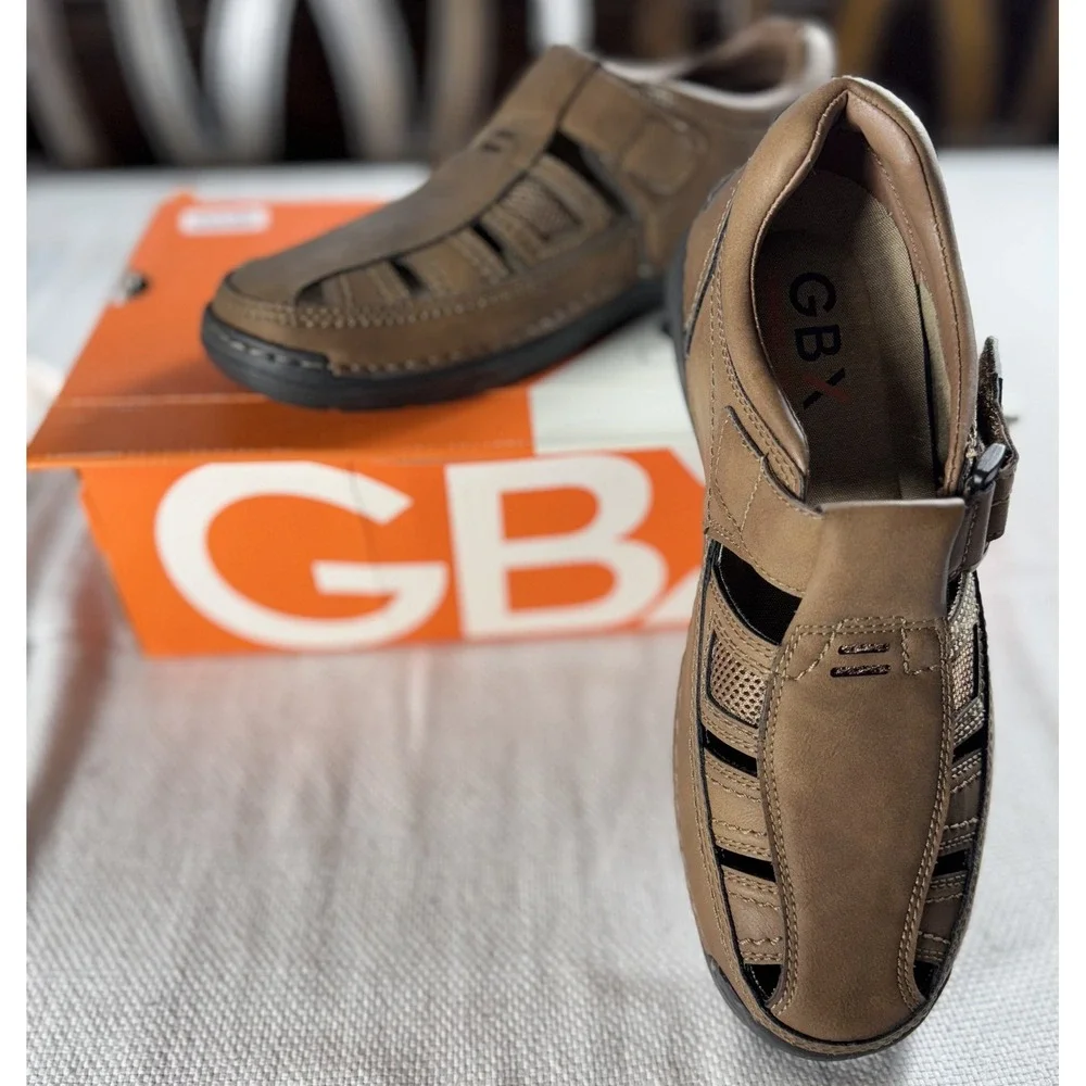 GBX Downtown Shoes Mens Size 8 Wally Fisherman Closed Toe Sandals Memory‎ Foam